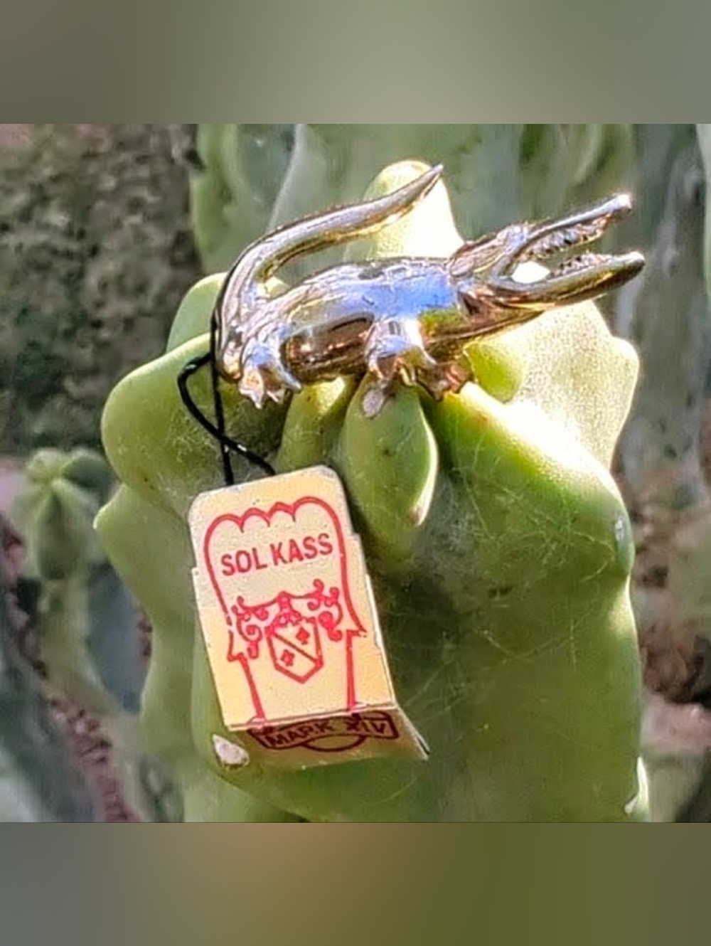 Vintage Sol Kass Mark XIV Alligator Brooch Pin - New Old Stock with Tag
